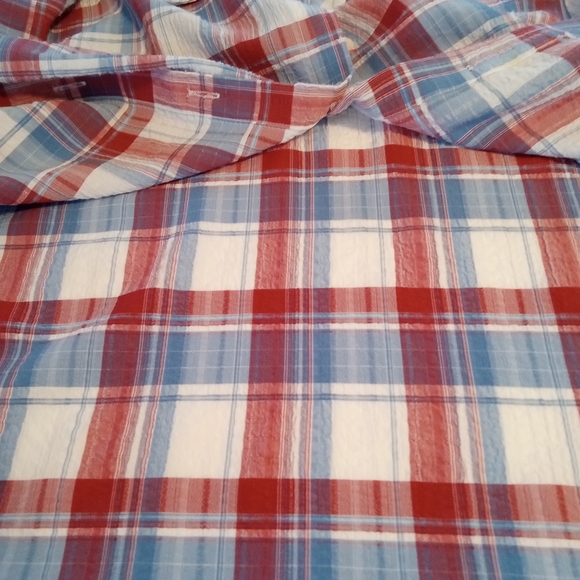 Rebecca Malone Red and Blue Plaid Blouse - Picture 5 of 12